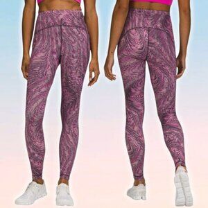 LULULEMON Swift Speed High-Rise Tight 28" Size 4 Dimensional Sonic Pink Multi